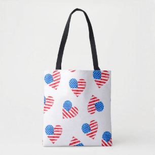 Tote Bag Pavillon aquarelle de l'Amérique en forme de coeur