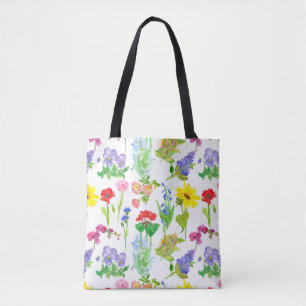 Tote Bag Pavot Fleur sauvage Fleurs d'aquarelle Botanique