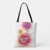 Tote Bag Pavots peints 2 d'aquarelle (Dos)