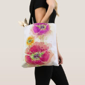 Tote Bag Pavots peints 2 d'aquarelle (De près)