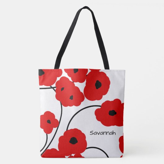 TOTE BAG PAVOTS ROUGES ET NOIRS DE TOTE_MOD CHIC (Devant)