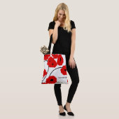 TOTE BAG PAVOTS ROUGES ET NOIRS DE TOTE_MOD CHIC (Sur le modèle)