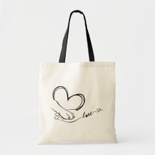 Tote Bag Paw et Hand Love