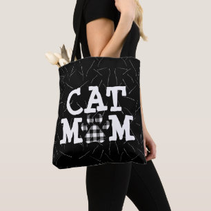 Tote Bag Pawprint maman chat avec poils de chat