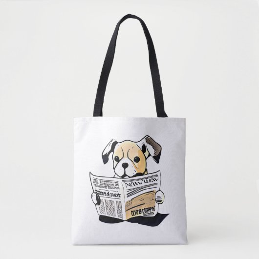 Tote Bag Pawsitive News Chien Lecture Journal T-shirt (Devant)