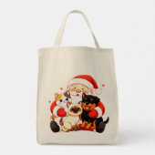 Tote Bag Pawsitively Huggable: Santa’s Snuggle Squad (Dos)