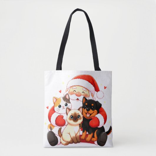 Tote Bag Pawsitively Huggable: Santa’s Snuggle Squad (Devant)