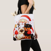 Tote Bag Pawsitively Huggable: Santa’s Snuggle Squad (De près)