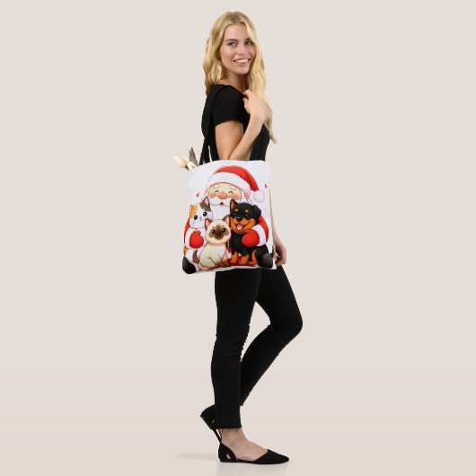 Tote Bag Pawsitively Huggable: Santa’s Snuggle Squad (Sur le modèle)