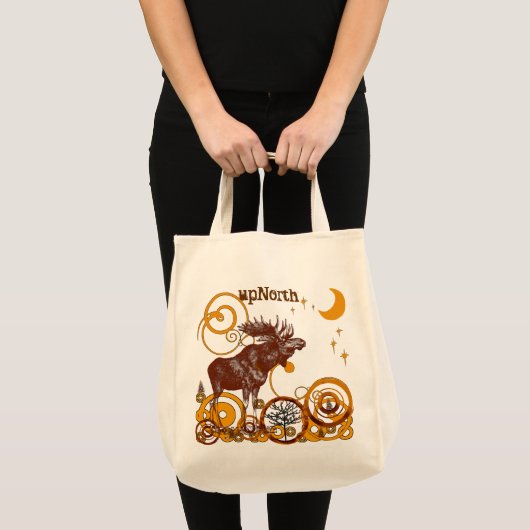 Tote Bag Pays du Moose Rustique Réutilisable pour la faune (Devant (produit))
