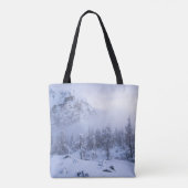 Tote Bag Pays merveilleux d'hiver, brouillard, forêt d'épin (Dos)