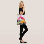 Tote Bag Paysage Abstrait Collage coloré (Sur le modèle)