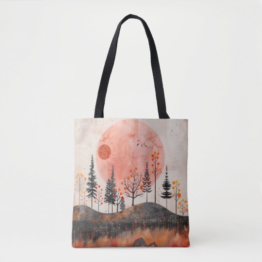 Tote Bag Paysage Abstrait de Boho (13) (Devant)