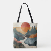 Tote Bag Paysage Abstrait de Boho (5) (Dos)