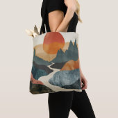 Tote Bag Paysage Abstrait de Boho (5) (De près)