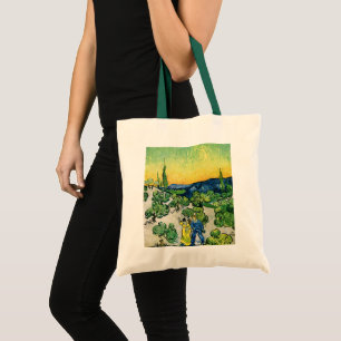 Tote Bag Paysage avec couple en promenade de Vincent van Go