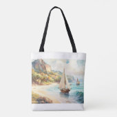 Tote Bag Paysage avec mer et voiliers (Dos)