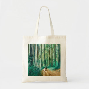 Tote Bag Paysage boisé mariage Aquarelle