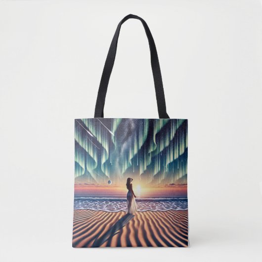 Tote Bag Paysage cosmique : Aurora Dreaming 3D (Devant)