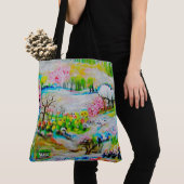 Tote Bag Paysage d'aquarelle 2 (De près)