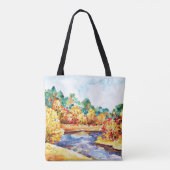 Tote Bag Paysage d'aquarelle avec texte personnalisable (Dos)