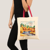Tote Bag Paysage d'aquarelle avec texte personnalisable (Devant (produit))