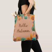 Tote Bag Paysage d'automne avec abstrait plat dessiné à la  (De près)