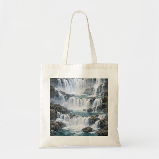 Tote Bag Paysage de cascade brumeuse (Devant)