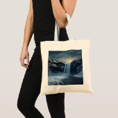 Tote Bag paysage de cascade en Islande (Devant (produit))