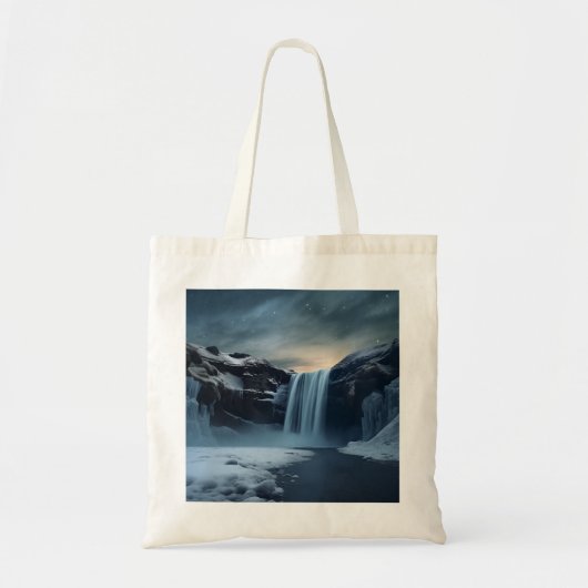 Tote Bag paysage de cascade en Islande (Devant)