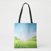 Tote Bag Paysage de champ vert ensoleillé (Devant)