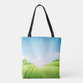 Tote Bag Paysage de champ vert ensoleillé (Dos)