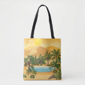 Tote Bag Paysage de forêt désertique au coucher du soleil s (Devant)
