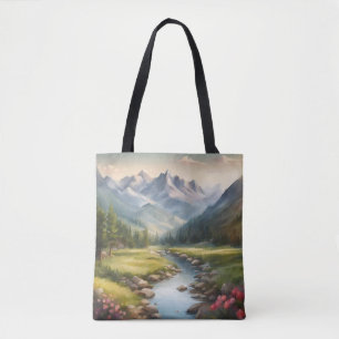 Tote Bag Paysage de la rivière Watercolor