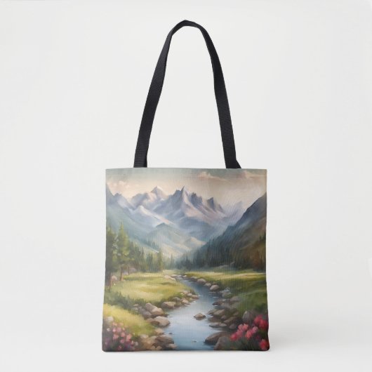 Tote Bag Paysage de la rivière Watercolor (Devant)