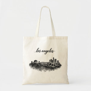 Tote Bag Paysage de Los Angeles Aquarelle Art Esthétique