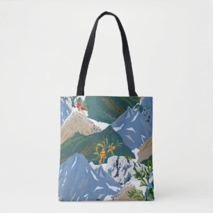 Tote Bag Paysage de montagne et baie sauvage. vintag sans f