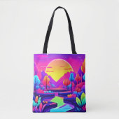 Tote Bag Paysage de Neon Sunset (Devant)