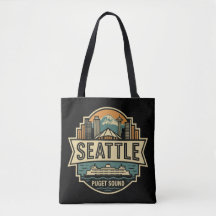 Paysage de Seattle, Washington, États-Unis, Badge
