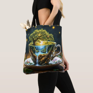 Tote Bag Paysage de tasse à thé magique fantastique nature