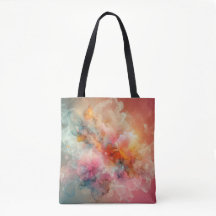 Paysage d'encre de nuage floral abstrait