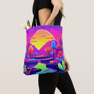 Tote Bag Paysage du crépuscule néon
