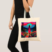 Tote Bag Paysage écossais psychédélique (Devant (produit))