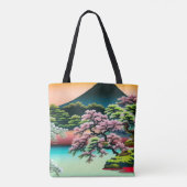 Tote Bag Paysage Fleurs de cerisiers asiatiques (Dos)
