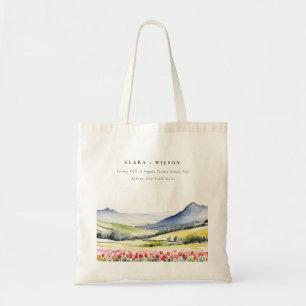 Tote Bag Paysage Floral Minimal de Printemps de Mariage à l