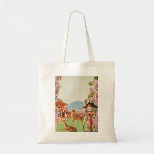 Tote Bag Paysage JAPONAIS | cerf sacré de Nara | temple (Devant)