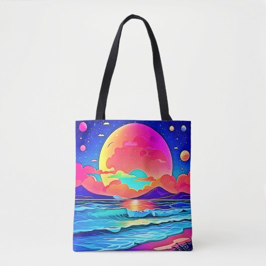 Tote Bag Paysage marin au coucher du soleil (Devant)