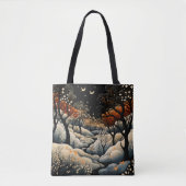 Tote Bag Paysage nocturne d'hiver (Devant)