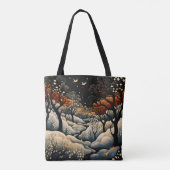 Tote Bag Paysage nocturne d'hiver (Dos)