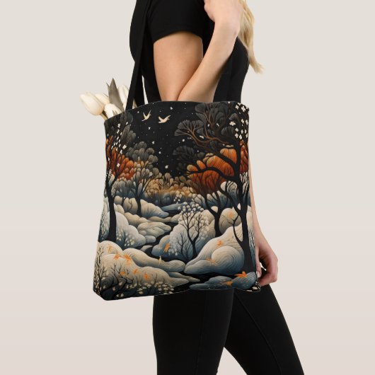 Tote Bag Paysage nocturne d'hiver (De près)
